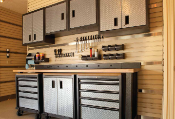Professional garage organization and storage cabinets