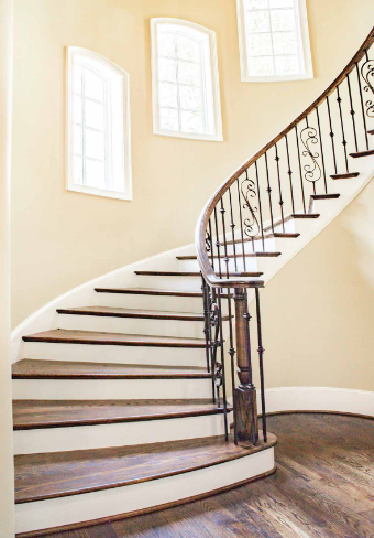Custom staircase remodel with modern railings